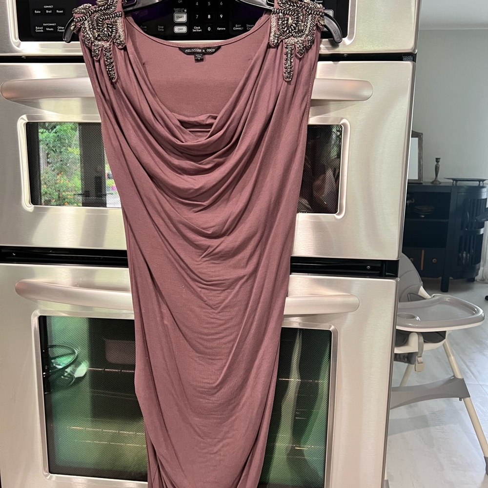 Felicity & Coco Pink Sleeveless Cowl Neck Midi Dress